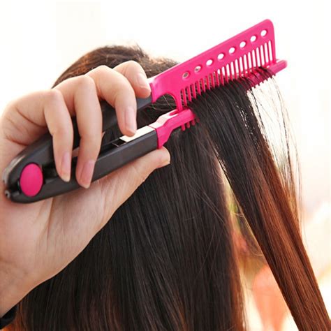 Diy Salon Hairdress Styling Hair Straightener V Comb Flat Irons