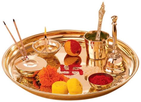 Buy Collectible India Handmade Brass Puja Thali Set For Aarti Pooja Decor Diwali Gifts For