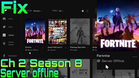 How To Fix Fortnite Server Offline Season 8 Epic Games Pcpsxbox Youtube