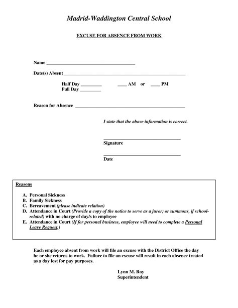 Free Printable Medical Excuse Forms Medical Excuse Places To Free