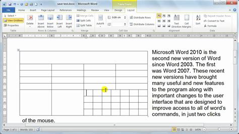 Instead, it is normally flushed left with no extra spacing between words. Microsoft Word 2010 formatting Tables - Table properties ...