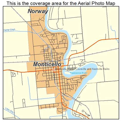 Aerial Photography Map Of Monticello In Indiana
