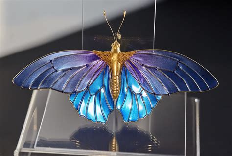 Transparent Magic Blue Butterfly Brooch Dip Art Resin Wire From Elena