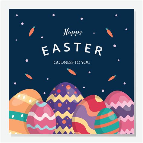 Happy Easter Day Background And Social Media Post Vector Illustration
