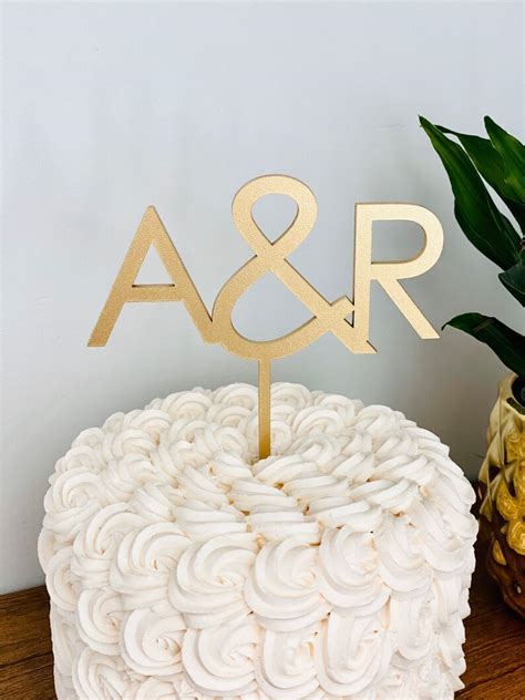 Initials Wedding Cake Topper Inches Wide Custom Etsy
