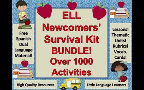 Ell Newcomers Survival Kit Bundle Esl Newcomer Activities Esl Vocabulary