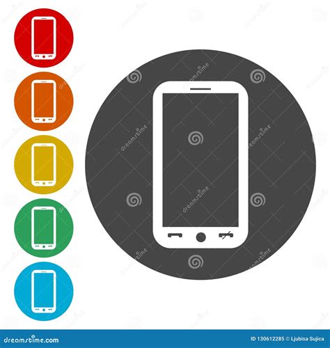 Mobile Phone Circle Icon Vector Illustration Stock Vector