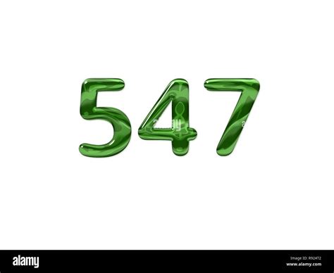 Green Number 547 Isolated White Background Stock Photo Alamy