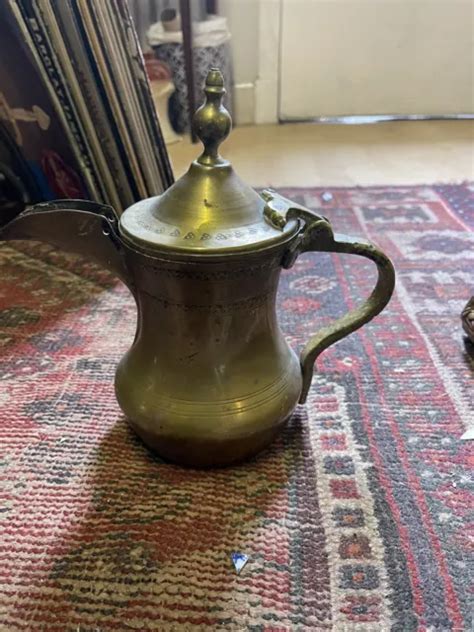 Antique Middle Eastern Islamic Arabic Brass Dallah Copper Coffee Pot
