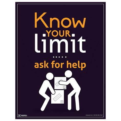 Safety Poster Know Your Limit Ask For Help Cs390438