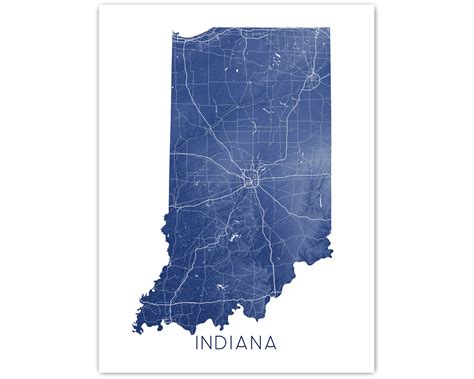 Indiana Map Print Topographic Map Of Indiana State Wall Art — Maps As Art