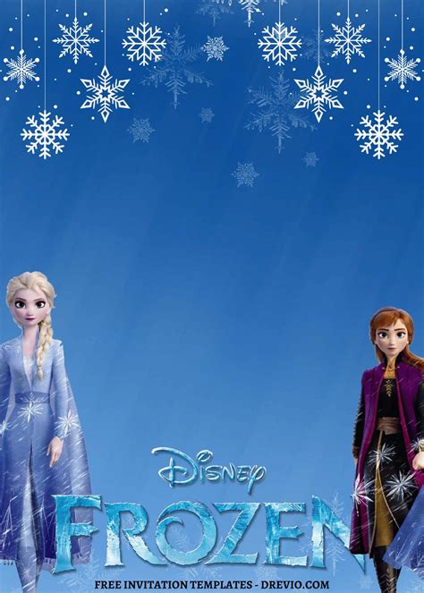 7 Disney Frozen Canva Winter Kids Birthday Invitation Templates
