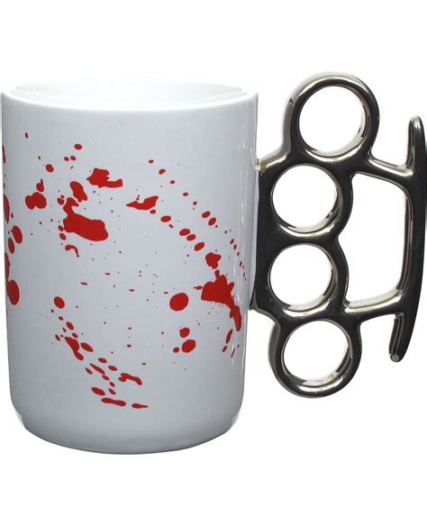 Blood Splattered Brass Knuckles Coffee Mug