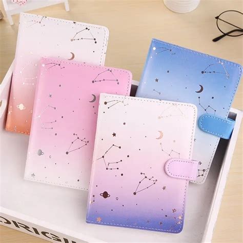 Cute Handbook Planner Leather Diary Notebook Kawaii Travel Note Book Candy Color Constellation