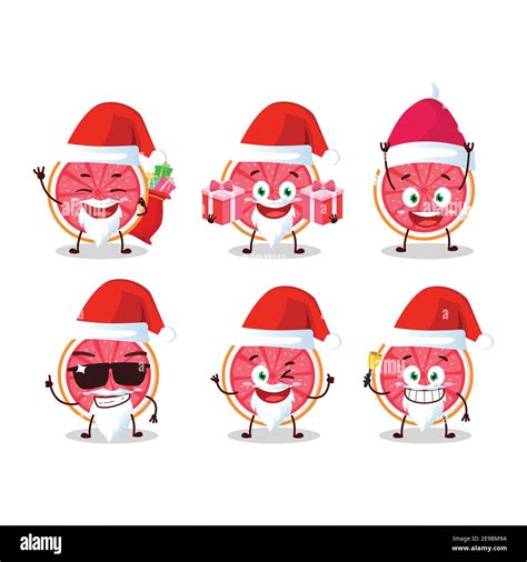 emoticones de santa claus con un trozo de personaje de dibujos animados de pomelo ilustración