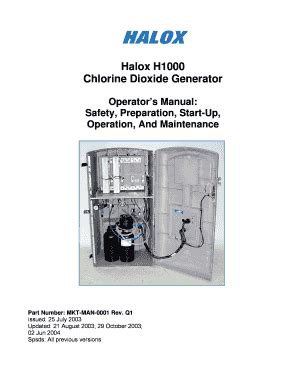 Fillable Online Chlorine Dioxide Generator Fax Email Print Pdffiller