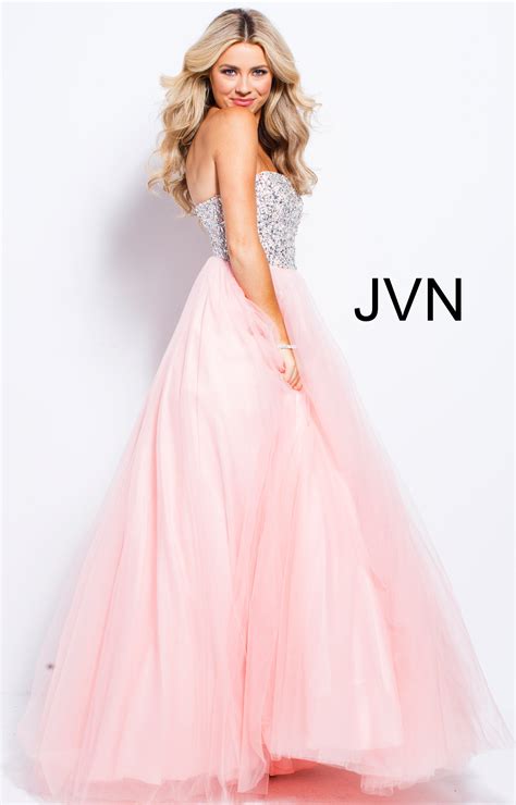 Jovani Jvn52131 Strapless Beaded Sequins Tulle Ball Gown Prom Dress