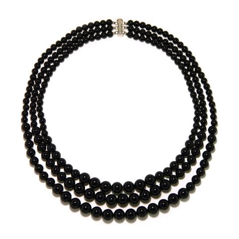 Shop Pearlz Ocean Black Onyx Triple Strand Journey Necklace Free