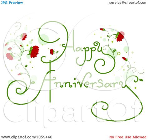Royalty Free Vector Clip Art Illustration Of Happy Anniversary Text