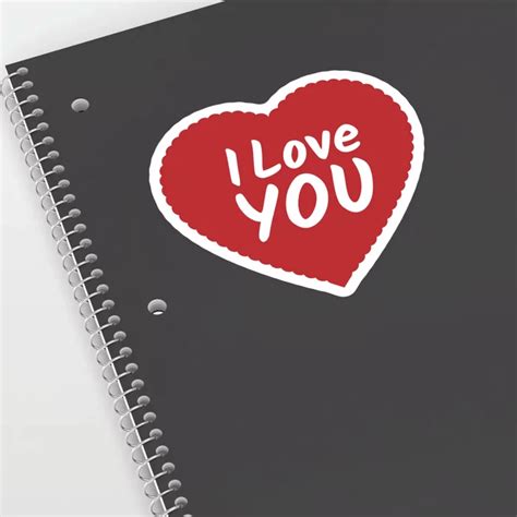 Red Heart With I Love You Sticker Sticker