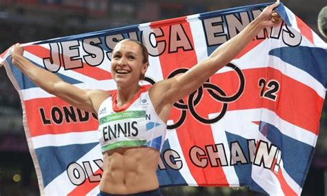 Jessica Ennis Celebrates Winning The Heptathlon Jessica Ennis Hill