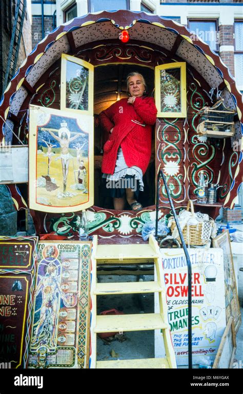 Silver Boswell Romany Gipsy Fortune Teller In Her Caravan At Nottingham