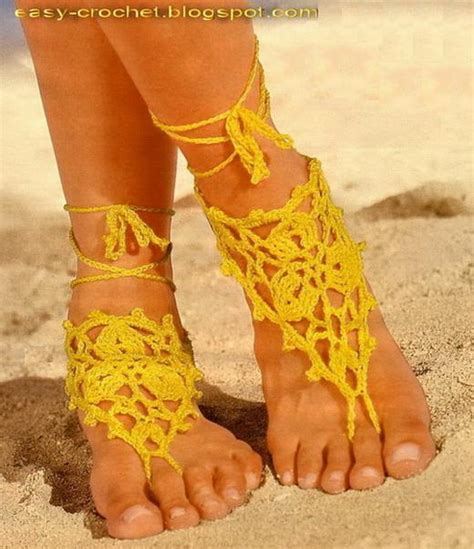 Stylish Easy Crochet Crochet Barefoot Sandals Crochet Accessories For Summer