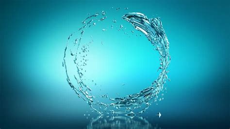 Water Circle Pouring Forming Looping Stock Footage Video