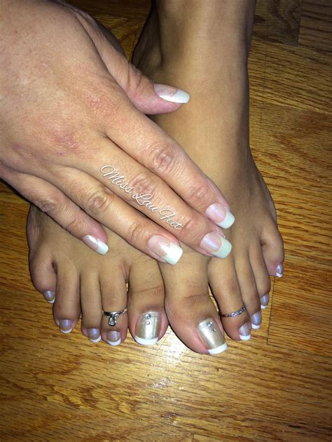 French Pedicure Long Toenails Purple Toes Pretty Toes