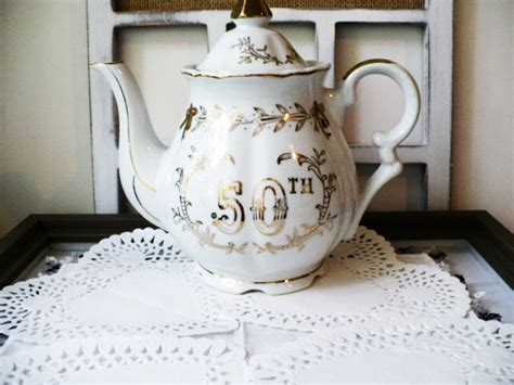 Vintage 50th Teapot Anniversary T For Parents Garden Etsy Canada