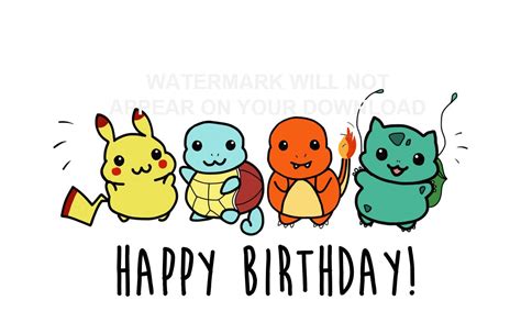 Pokemon Birthday Card Etsy México