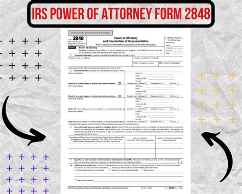 Irs Power Of Attorney Form 2848 Revised Jan 2021 Irs Etsy