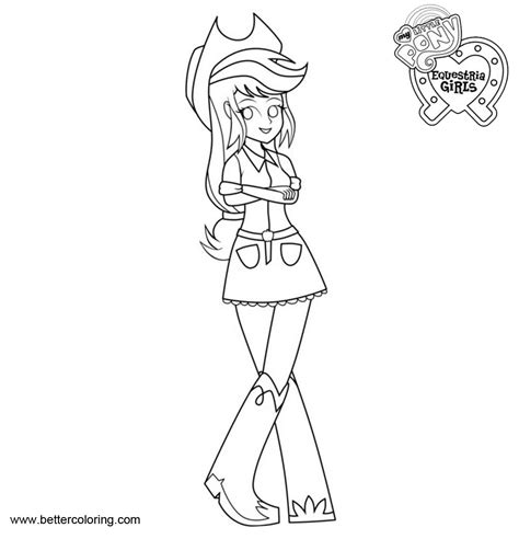 Equestria Girls Applejack Coloring Page Free Printable Coloring Pages