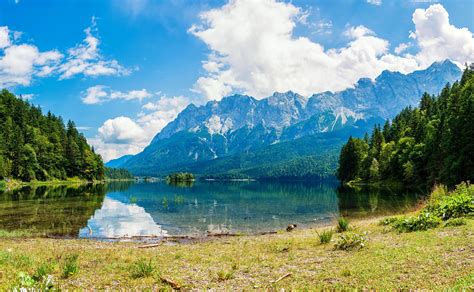 Scenery Lake Mountains Forests Clouds Nature Wallpaper 7000x4320