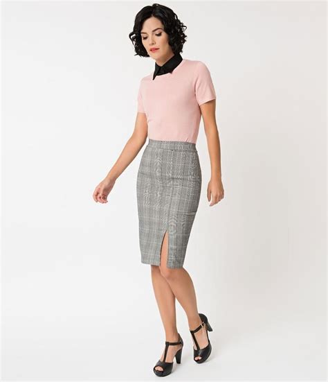 grey plaid high waisted pencil skirt plaid skirt outfit pencil skirt outfits pencil skirt