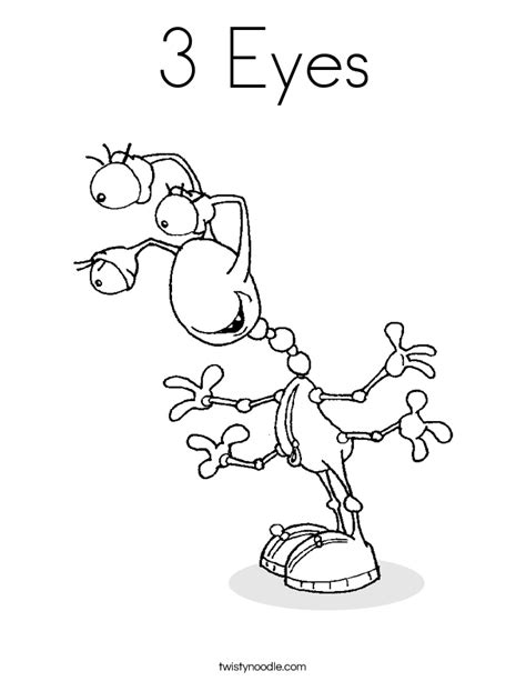 5 (1 ratings) publish on facebook. 3 Eyes Coloring Page - Twisty Noodle
