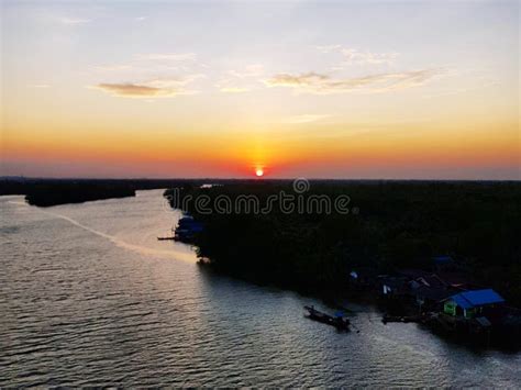 Scenic View Of River Against Sunset Sky Stock Image Image Of Tourism