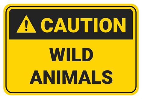 Caution Wild Animals Safety Sign Symbol Illustration Osha And Ansi
