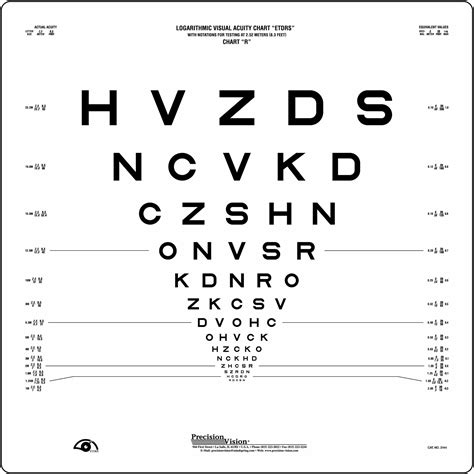 25 Meter Original Series Etdrs Chart R Precision Vision