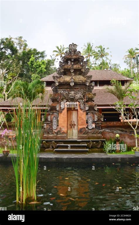 Bali Temple Gate Pura Tirta Empul Holy Spring Water In Temple Pura Tirtha Empul In Tampak