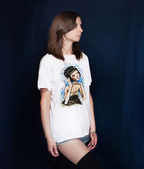 Hand Painted T Shirt With A Dreamed Girl Hand Painted T Shirts Girl