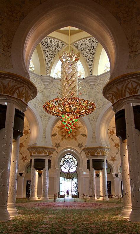Interior Of Sheik Zayed Mosque Abu Dhabi United Arab Emirates