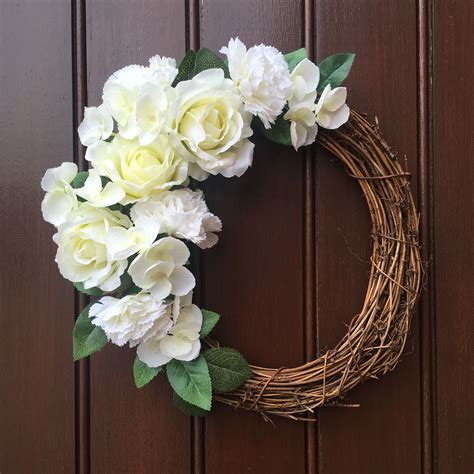 White Floral Front Door Wreath Wreaths For Front Door Diy Workshop