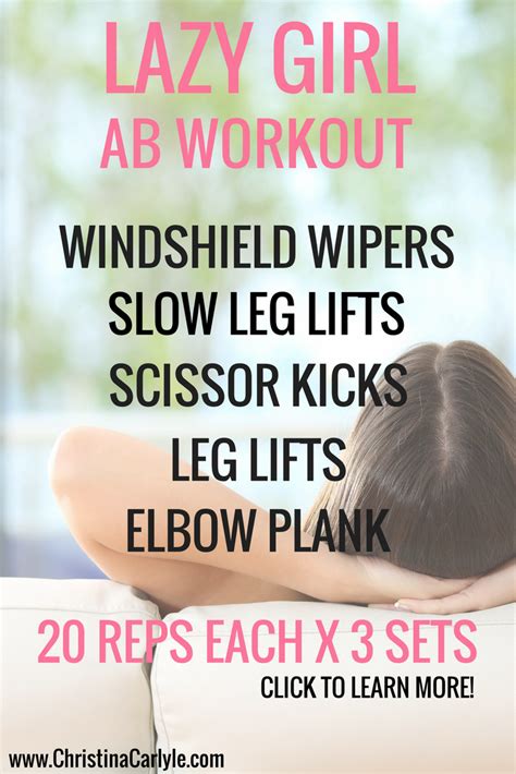 Lazy Girl Ab Workout Easyfitness With Images Abs Workout Lazy