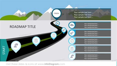 3d Curved Road Map Powerpoint Journey Highway Infographic