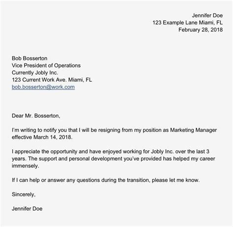 Simple Resignation Letter Doc Resignation Letter Resignation
