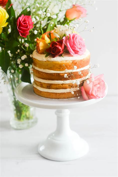 How To Make A Floral Naked Vanilla Cake Bakes By Chichi