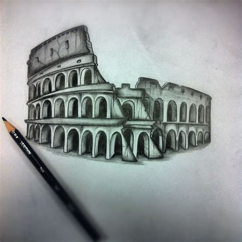 How To Draw The Colosseum Step By Step Drawing Guide By Kingtutorial