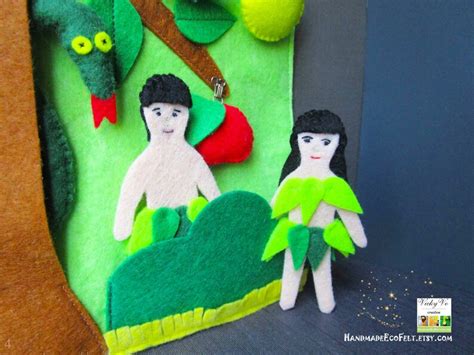 Bible Stories Quiet Book Page Pattern Pdf Adam And Eve Felt Etsy