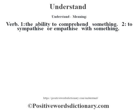 Understand definition | Understand meaning - Positive Words Dictionary